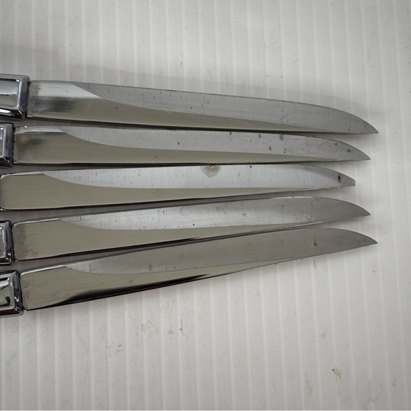 Set of 5 Vintage MCM Carvel Hall Stainless Steel Steak Knives Made In USA - Picture 6 of 8